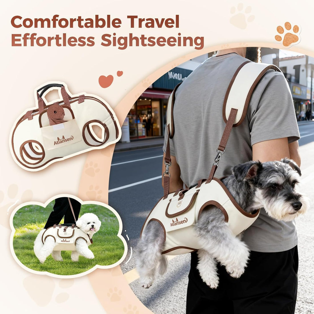 Hands Free Dog Backpack Carrier for Small Dogs Shoulder Sling Backpack