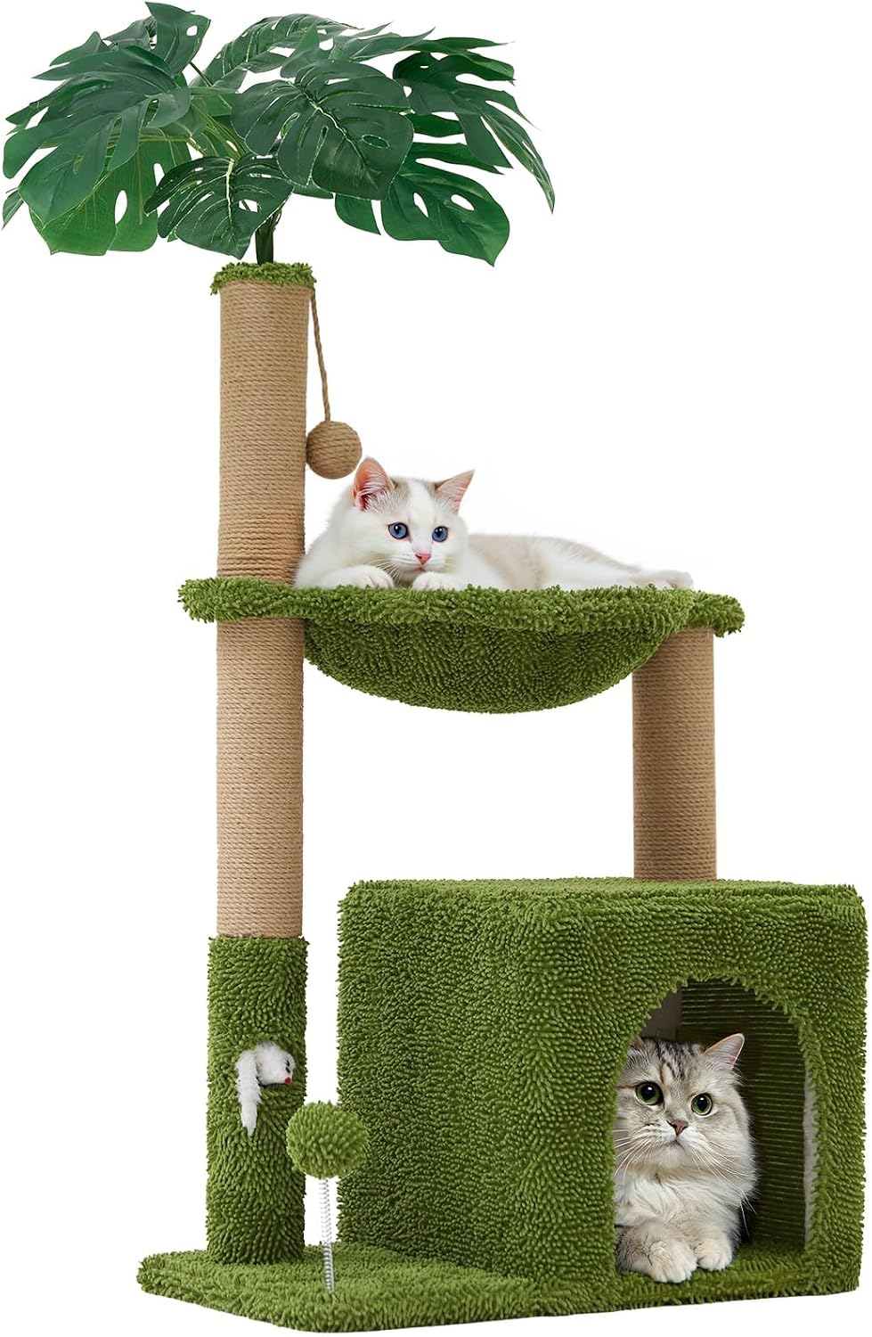 Woochpet 38'' Cat Tree Condo with Hammock Cat Tower with Scratching