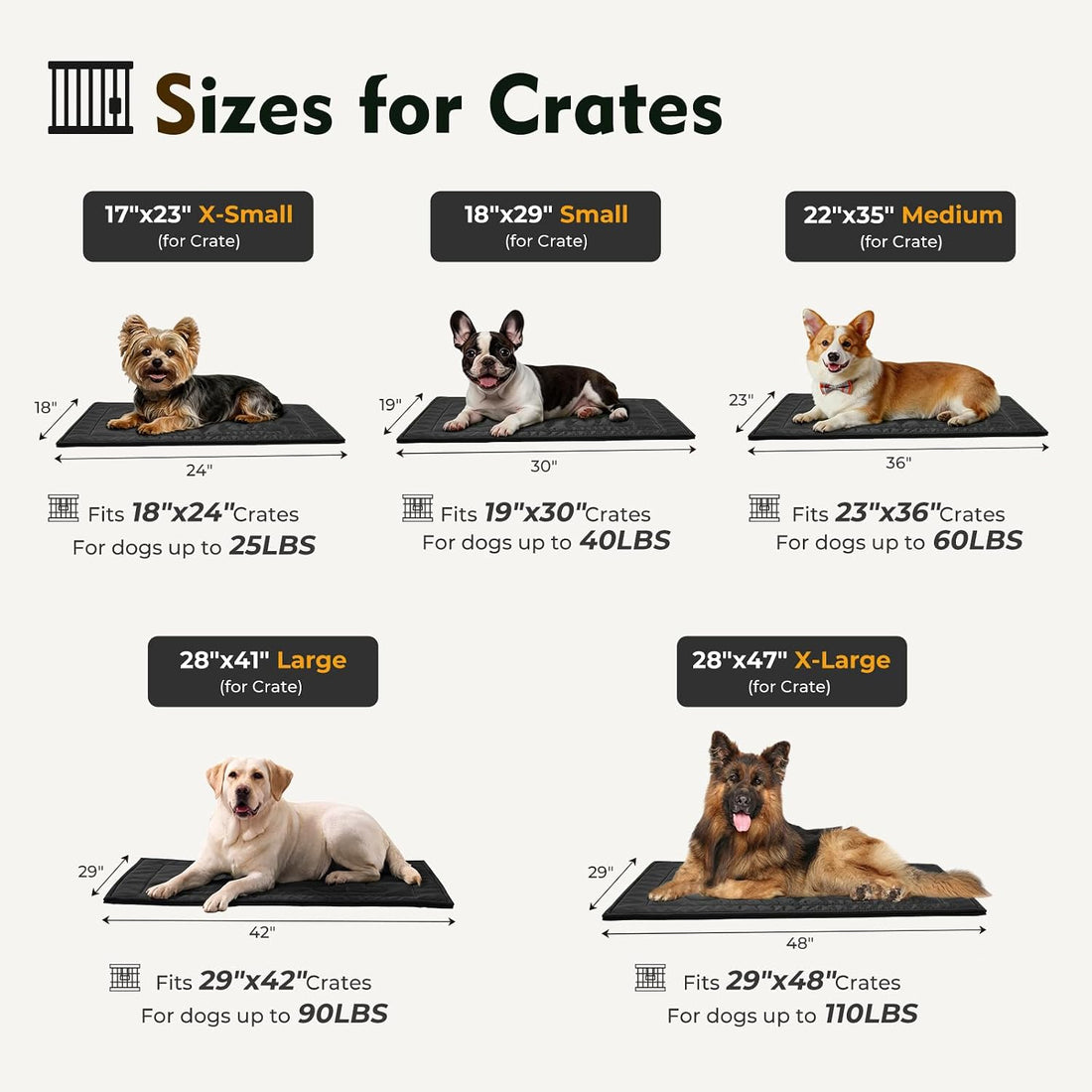 Chew Proof Indestructible Dog Crate Pad
