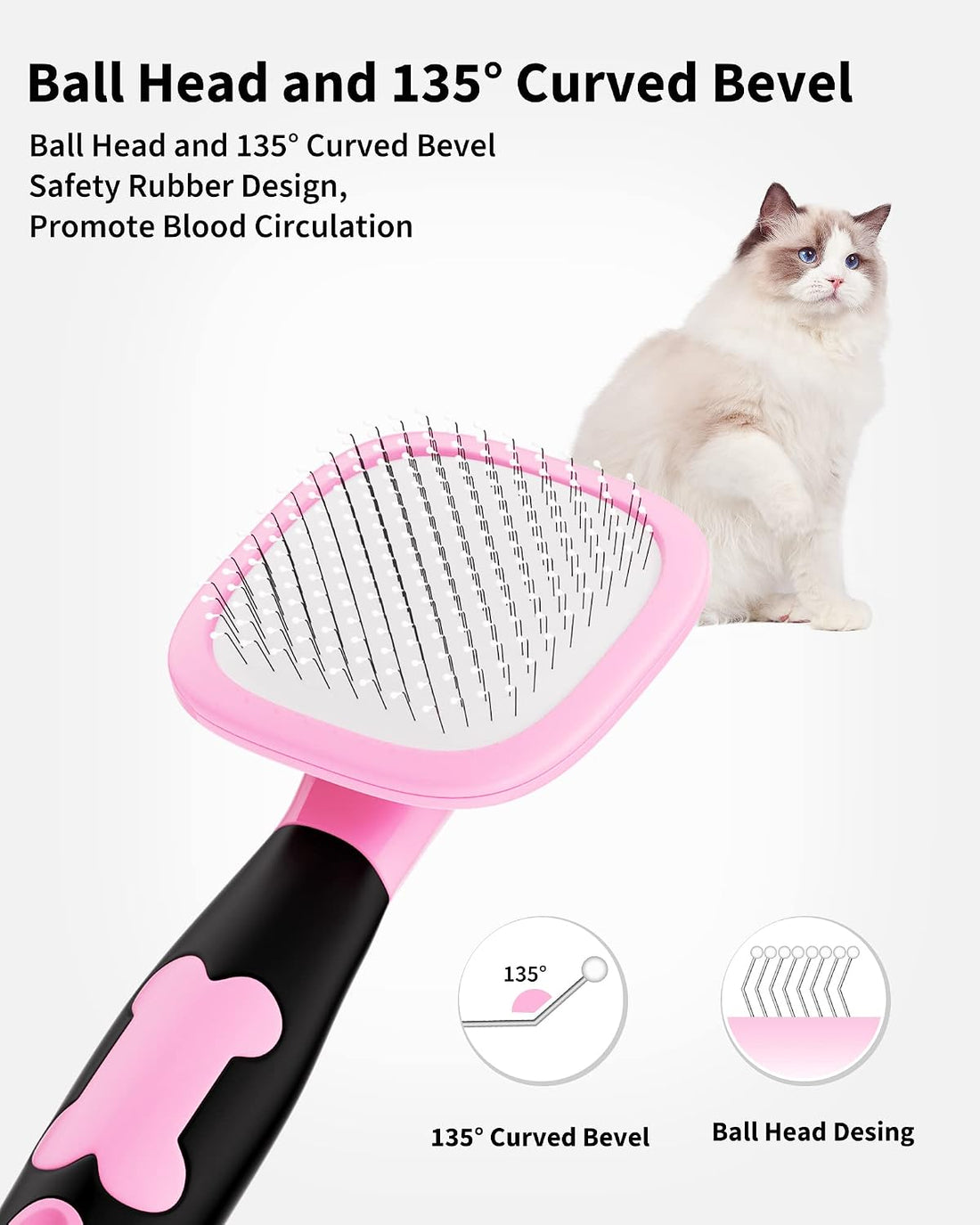 Glendan Dog & Cat Brush- Slicker Pet Brush- Shedding Grooming Tools