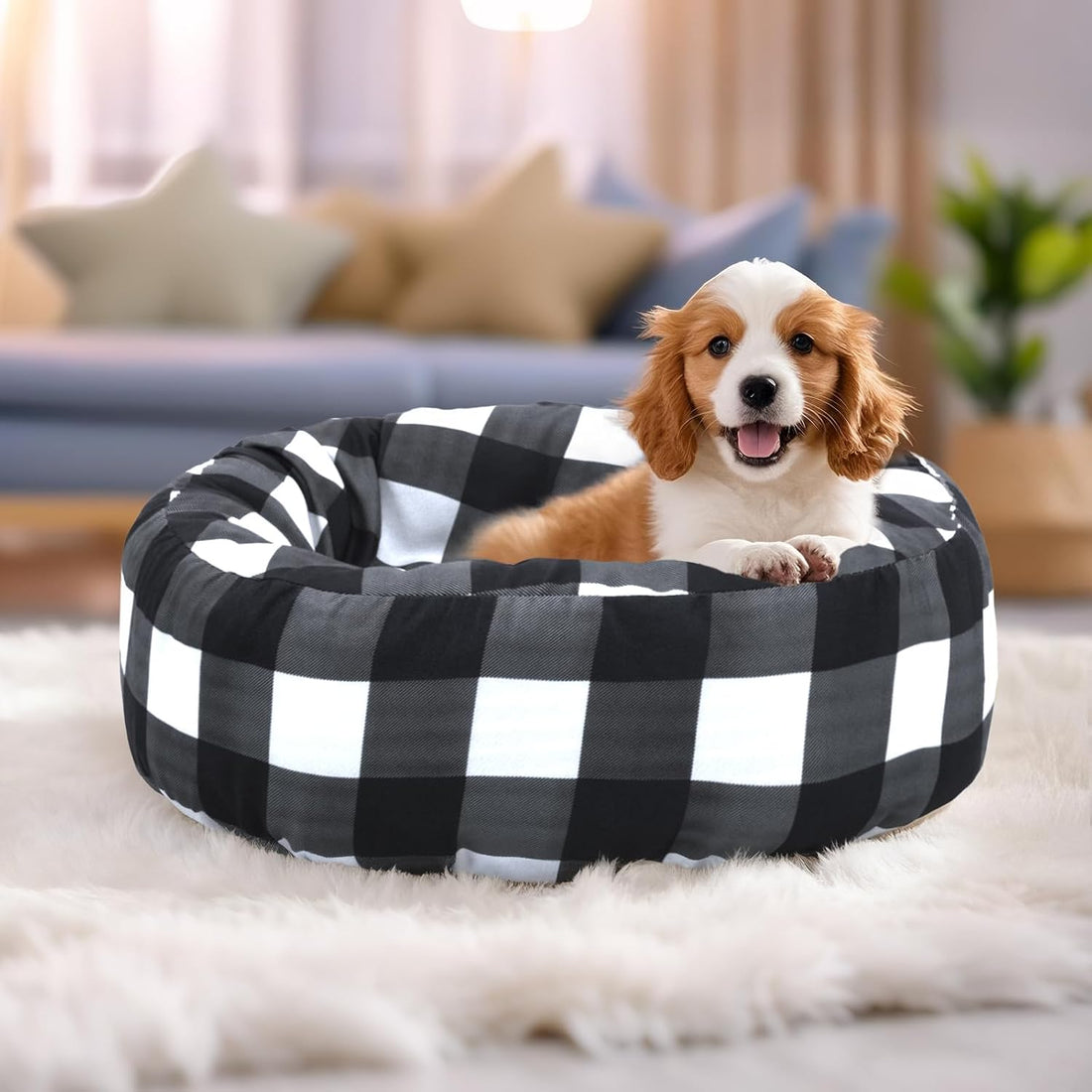 Round Dog Bed Cover Washable Elastic Edged 30×9.8 Inch