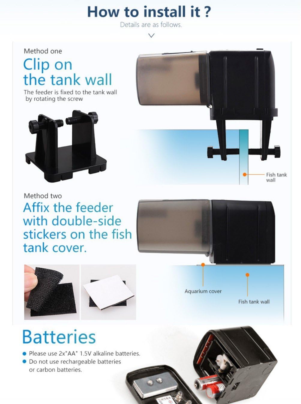 LONDAFISH Aquarium Fish Feeder, 0.175L Capacity, Plastic, Timer