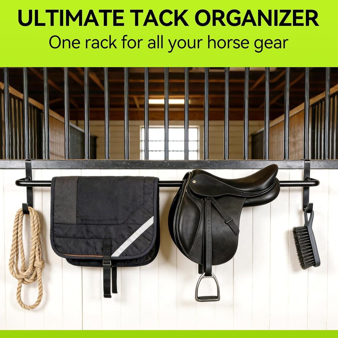 2Pcs Heavy Duty Horse Blanket Rack with Bridle Hooks