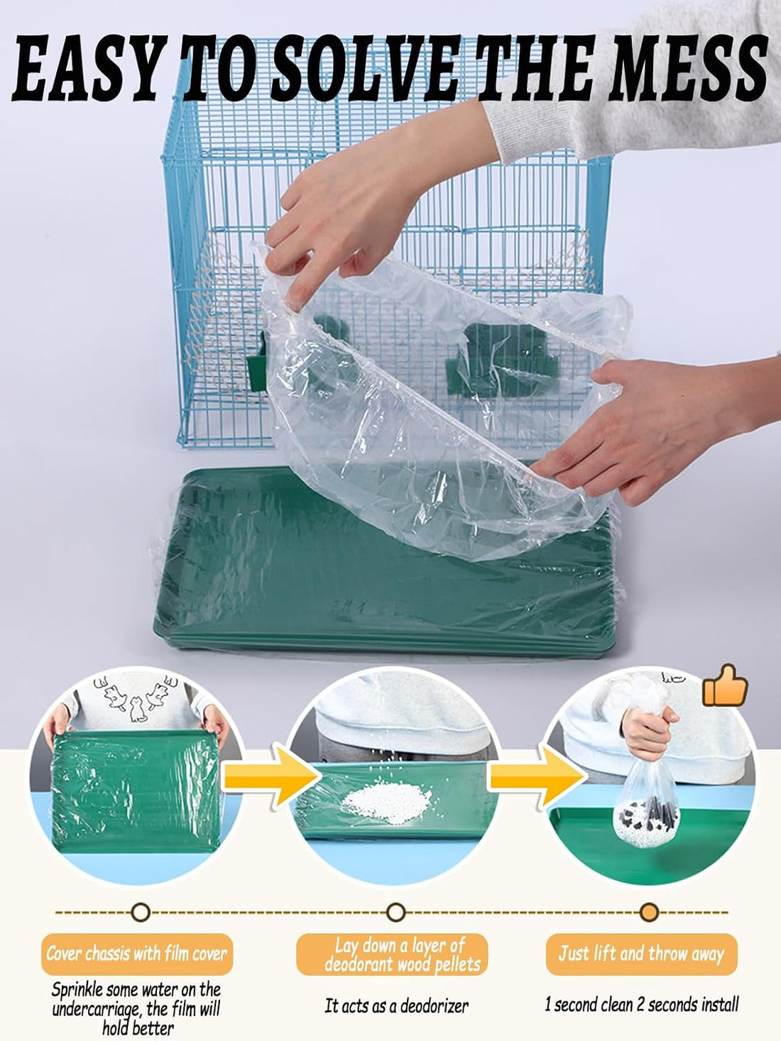 Niwaes Disposable Bird Cage Liners Clear Plastic Parakeet Cage Liner