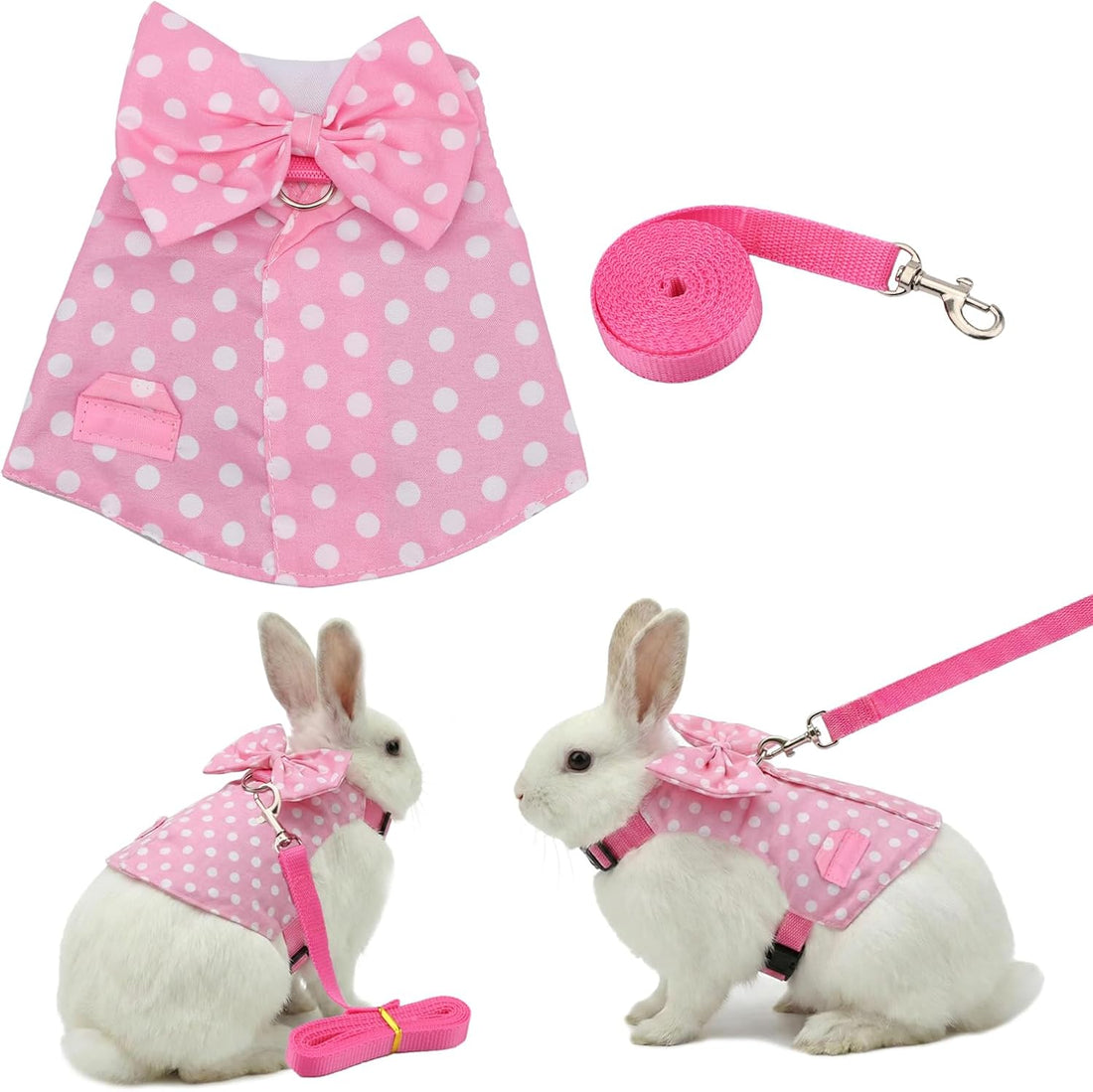 Hypeety Bunny Harness and Leash Set Adjustable Escape Proof Vest