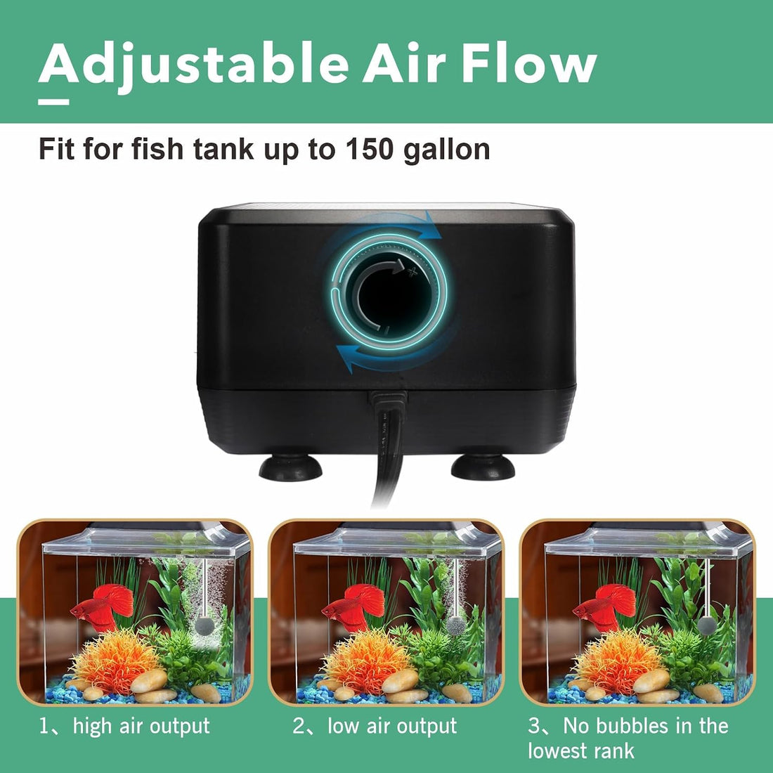 hygger 5W/10W Ultra Quiet Aquarium Air Pump
