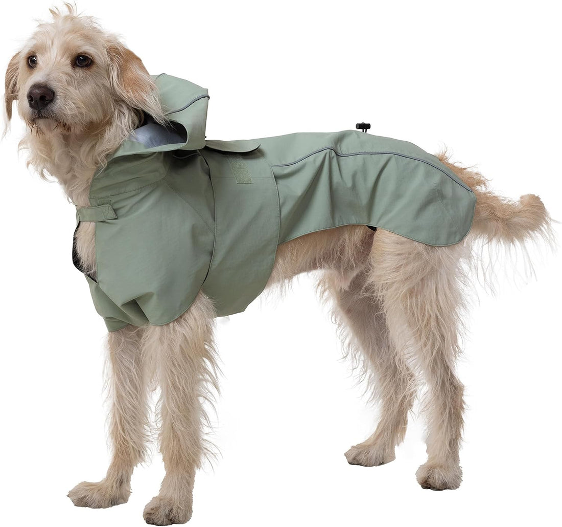 Weatherman Dog Raincoat – Adjustable, Fits All Breeds, Size S (Sage)