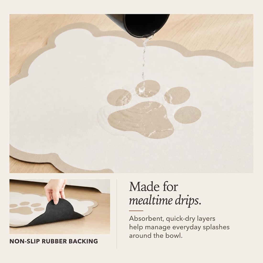 Ralxion Scalloped Dog Feeding Mat