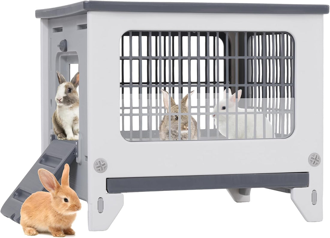 Rabbit Hutch Outdoor Indoor Plastic Bunny Cage Enclosure Guinea Pig