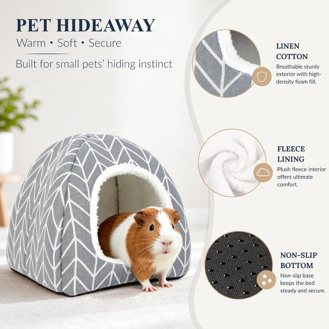 Guinea Pig Hideout Bed, Dwarf Rabbit House Cave