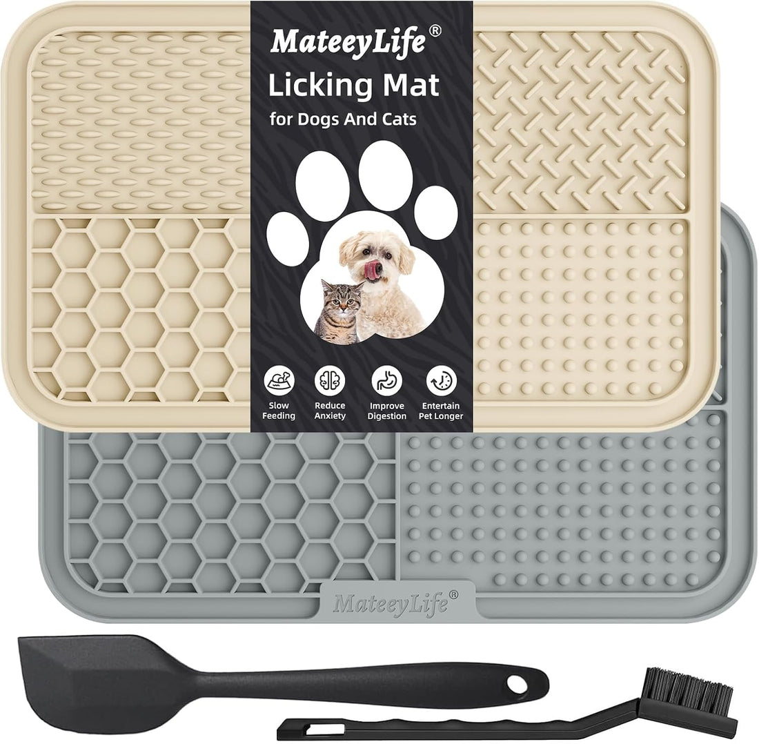 MateeyLife 2PCS Large Lick Mat for Dogs with Suction Cups