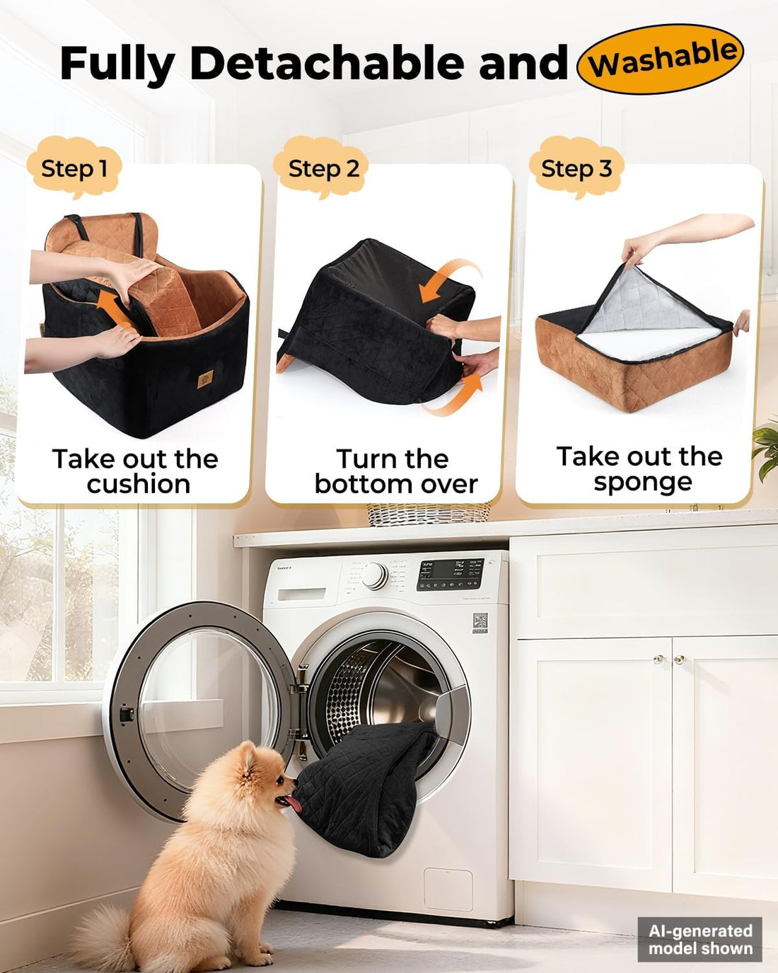 Dog Car Seats for Small Dogs Up to 35 lbs,Machine Washable Dog