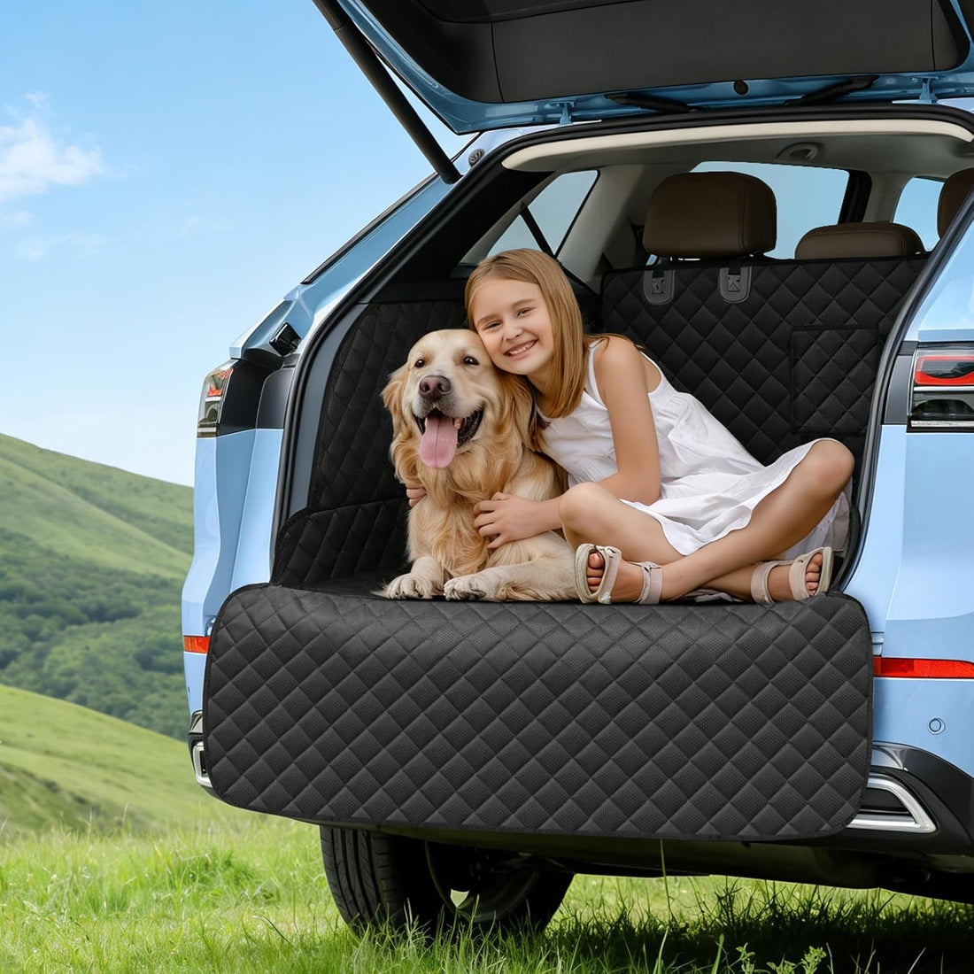 SUV Cargo Liner for Dogs, Waterproof Pet Trunk Cover for SUVs