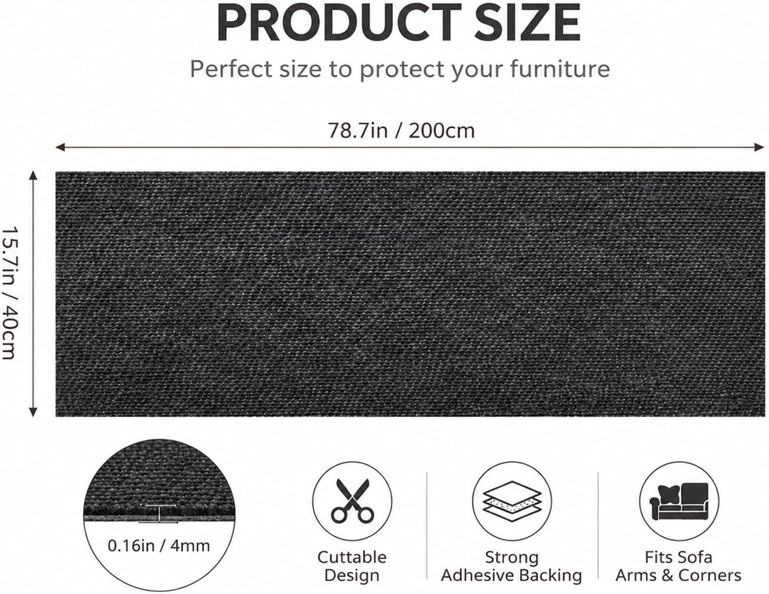 Cat Scratch Furniture Protector Trimmable DIY Self-Adhesive Couch