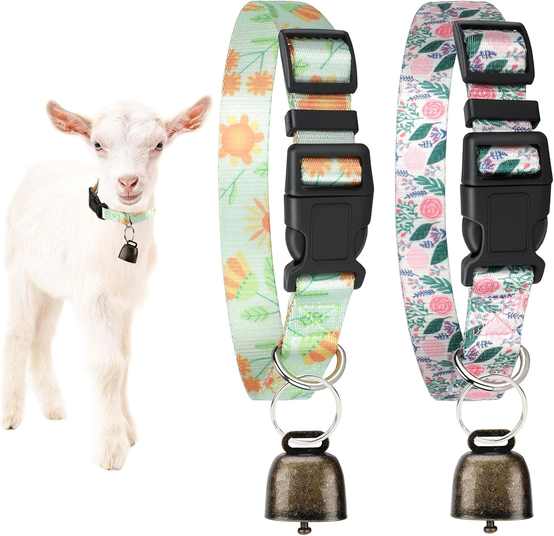 2 Pack Goat Collars with Bells,Fruit Adjustable Nylon Collar Set