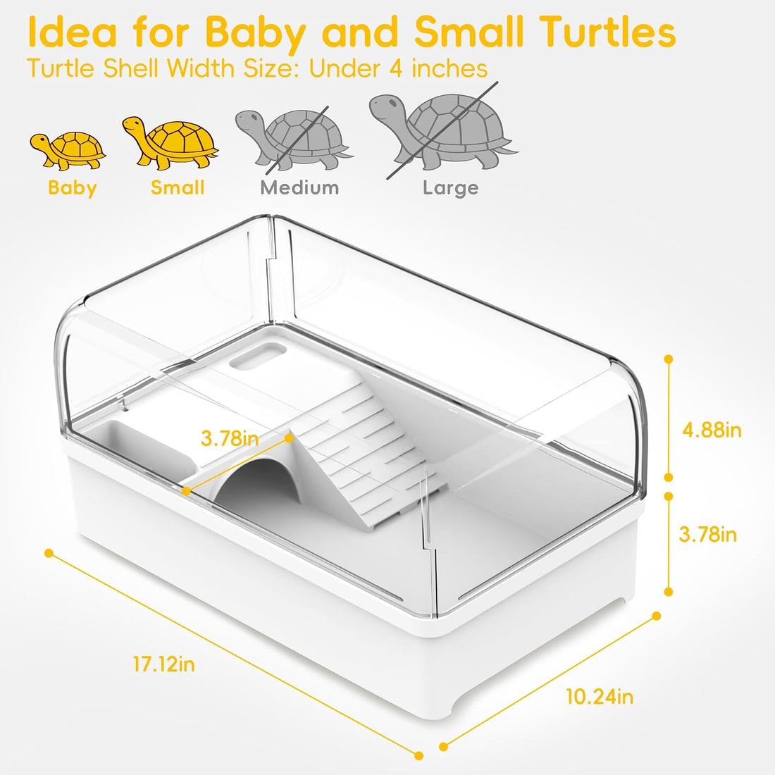 Turtle Tank Starter Kit for Baby Turtle,6.57 Gallon Aquarium Medium