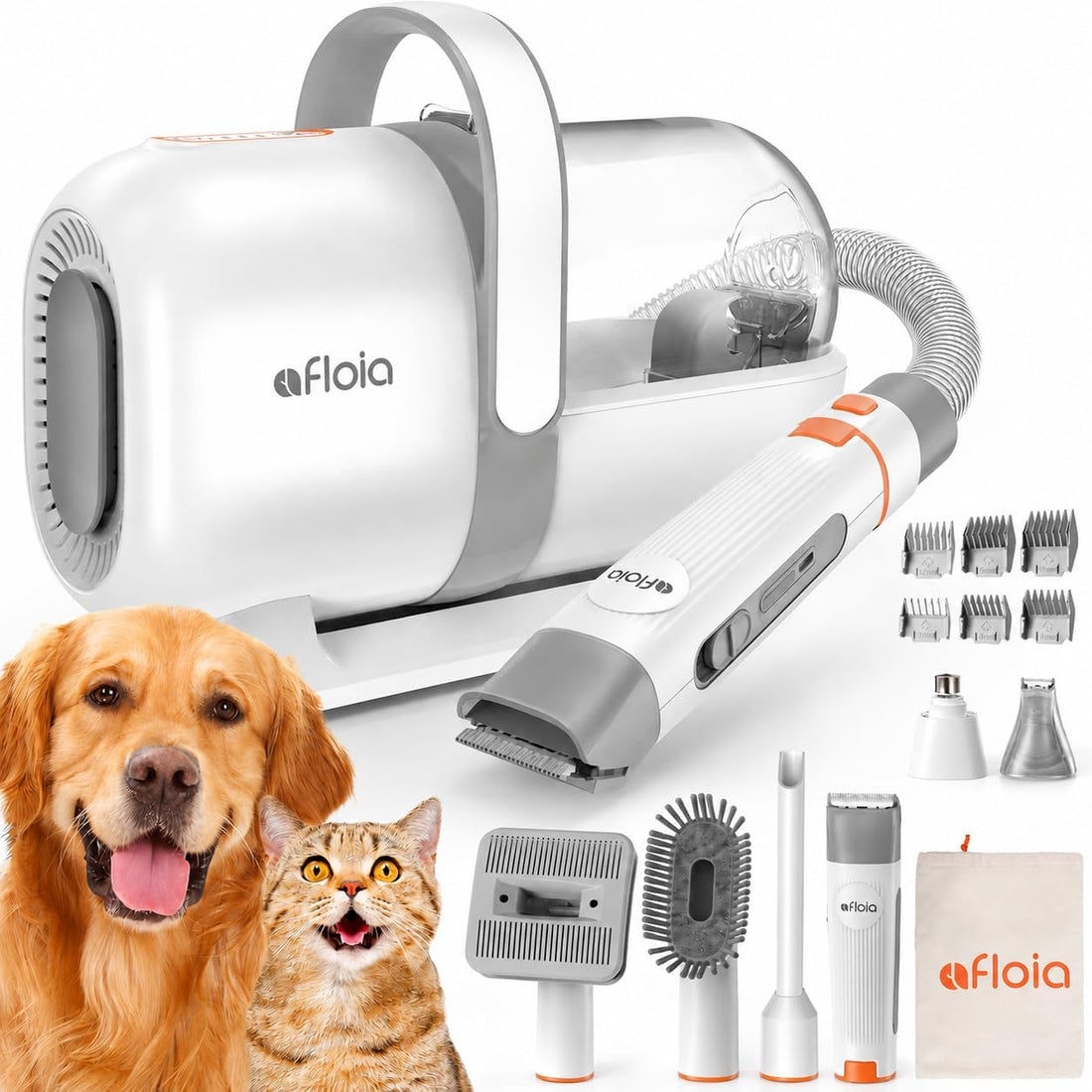 Afloia 6-in-1 Dog Grooming Kit, Pet Grooming Vacuum for Shedding