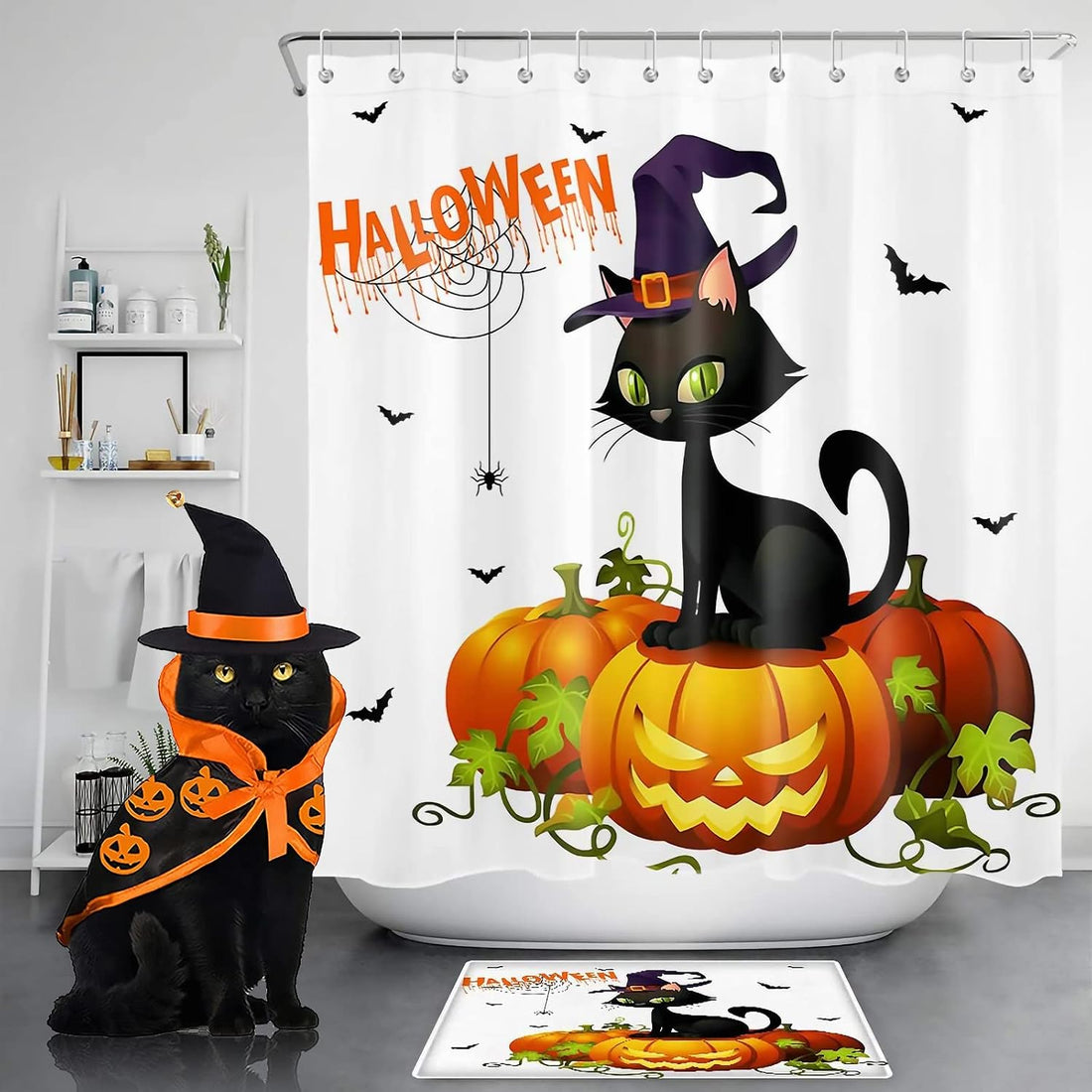 Halloween Costumes for Small Cats Witch Cloak Wizard Hat Cat
