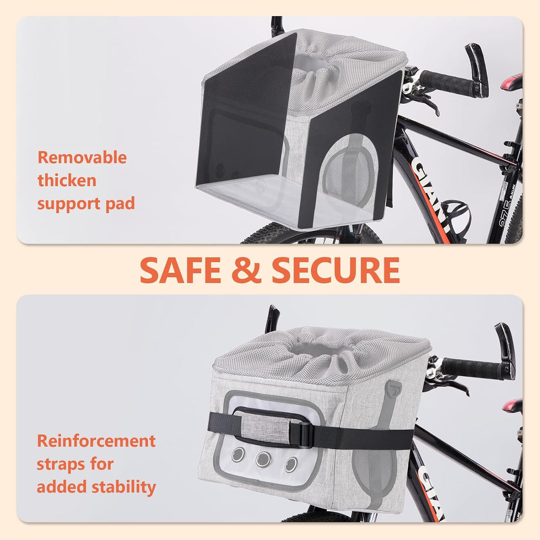Ownpets Large Bike Front Basket Pet Carrier