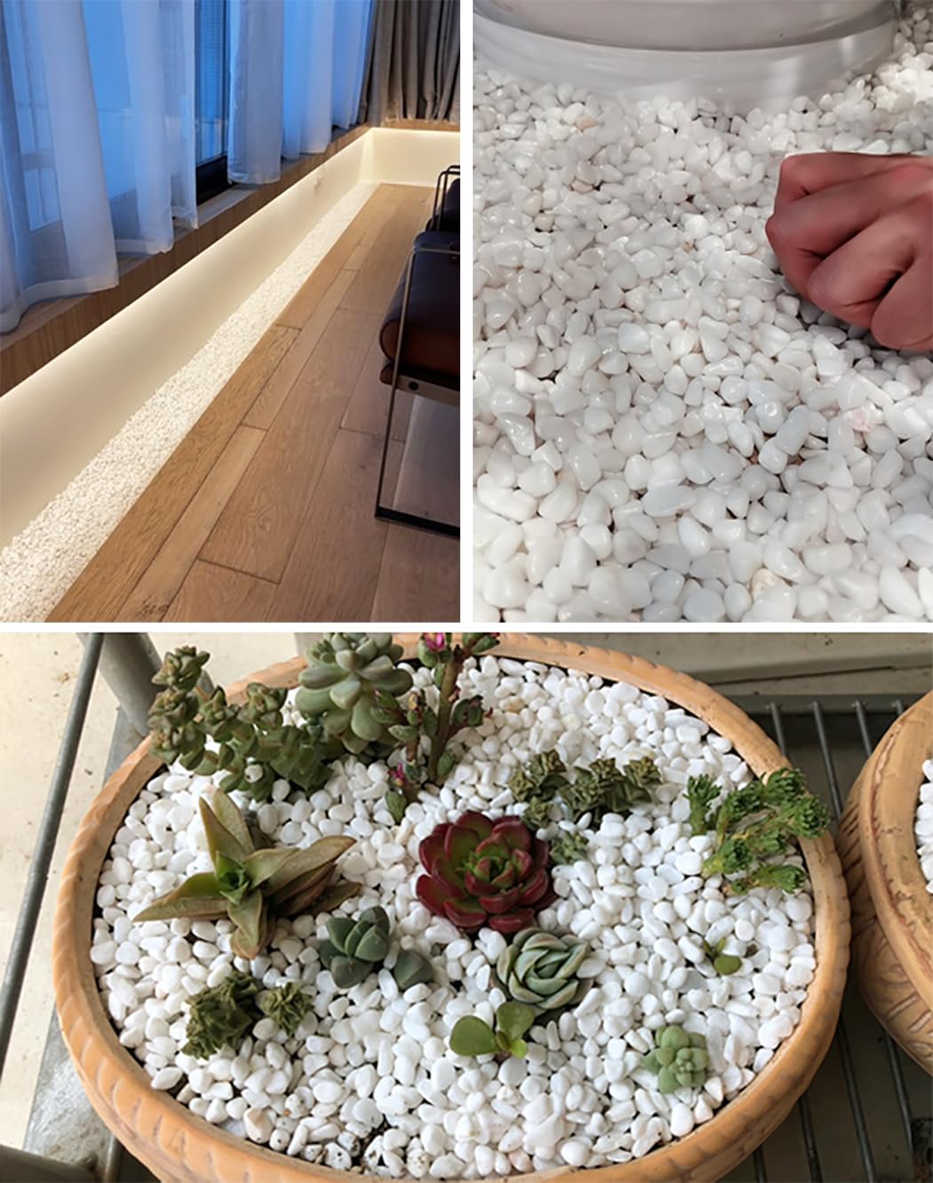 2.0 LB White Aquarium Gravel Pebbles 3/8"