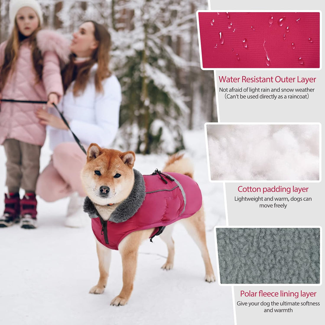 QBLEEV Warm Dog Coat, Reflective Dog Jacket