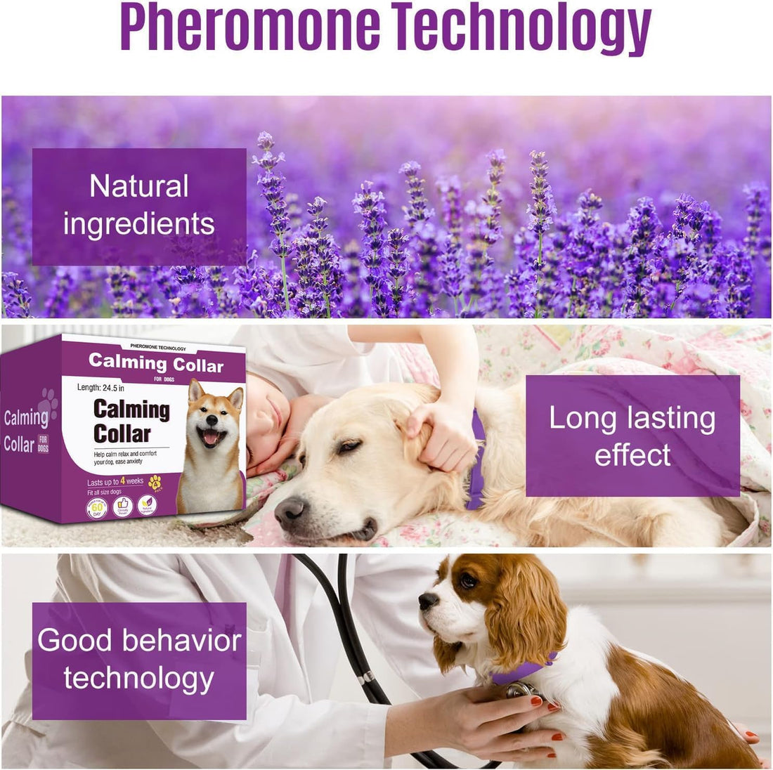 Calming Collars for Dogs, 4 Pack, 60-Day Pheromone Support