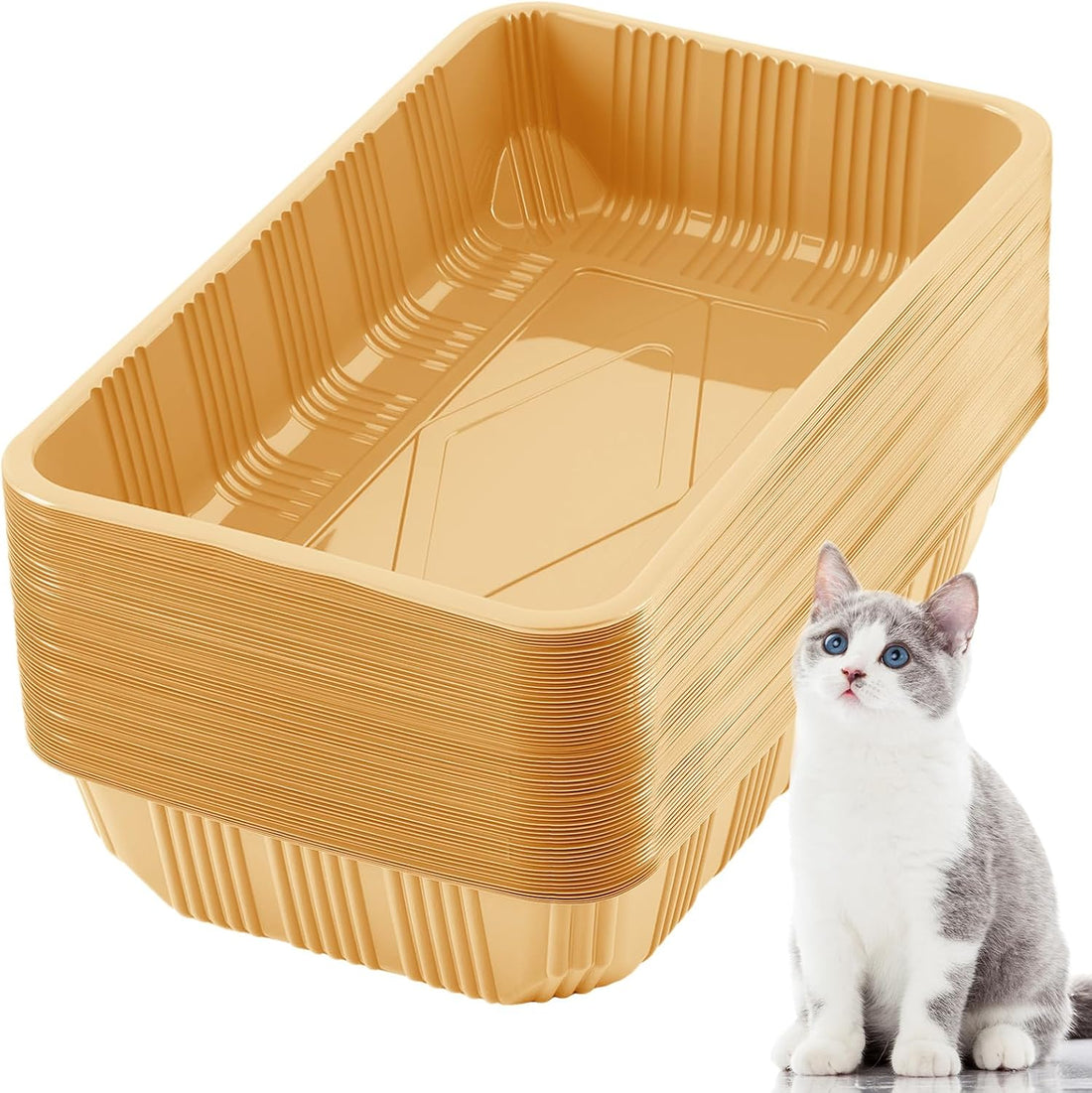 Tessco for You 60 Pack Disposable Litter Boxes for Cats