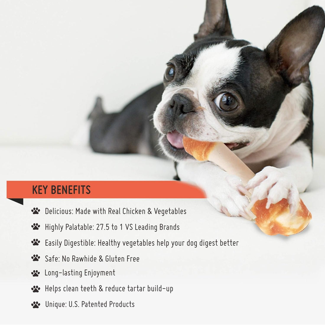 LuvChew Chicken Dog Chew Bones Medium, Rawhide Free, Grain Free