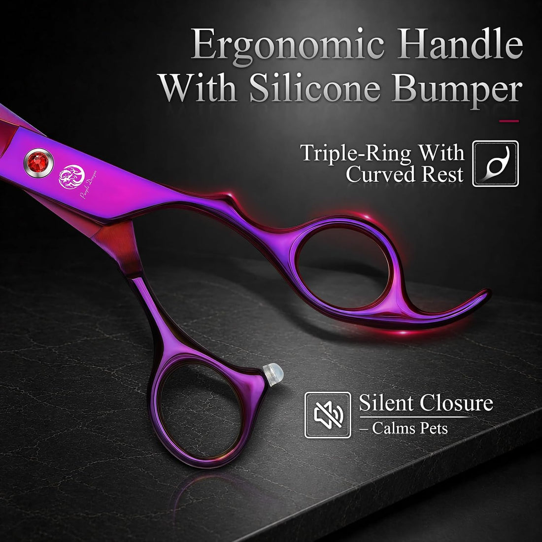 Purple Dragon Dog Grooming Scissors Set