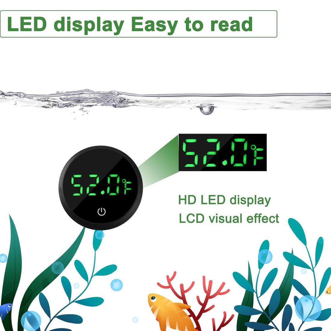 Aquarium Thermometer Digital Fish Tank Thermometer with Spare Battery