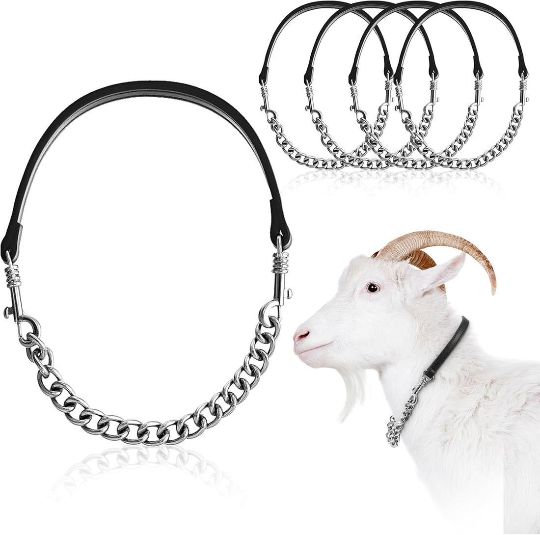 Misdary 1 Pcs Goat Show Collars Adjustable 14" Chain, 14''