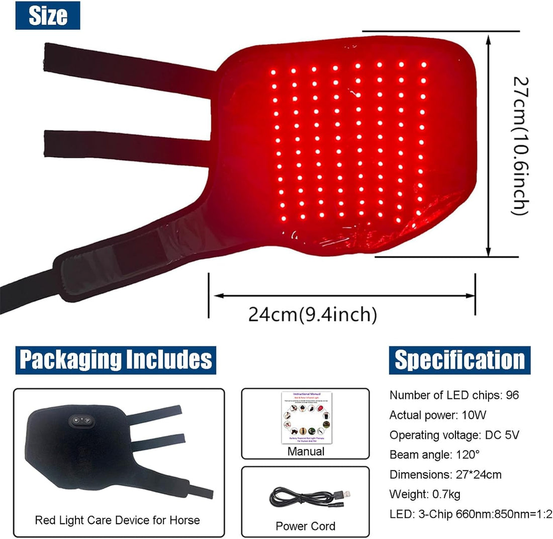 Horse Red Light Therapy Wrap Boot, 660nm 850nm, 3000mAh