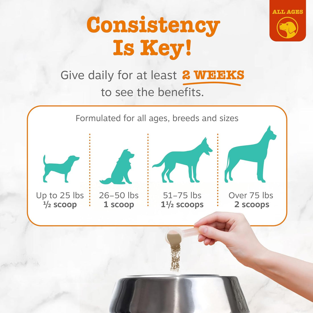 Zesty Paws Probiotic Dental Powder for Dogs Teeth - Fights Plaque