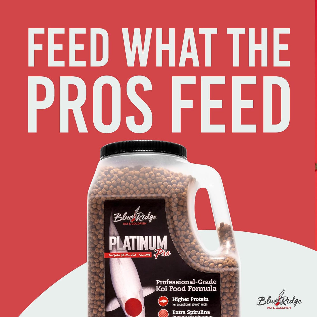 Blue Ridge Koi Platinum Pro 41% Protein Fish Food, 3/16" Pellets