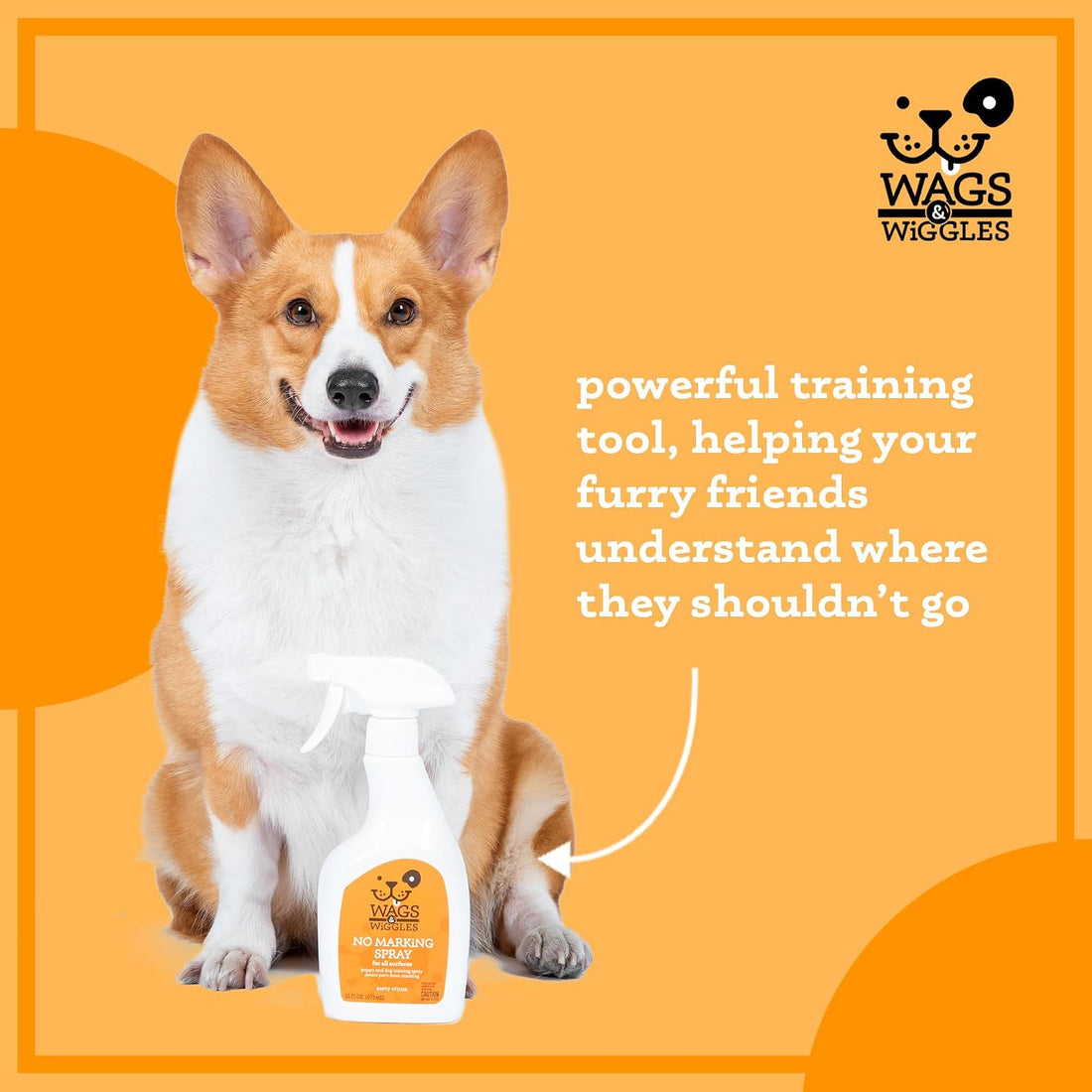 Wags & Wiggles No-Marking Deterrent Training Spray, 16 Fl Oz