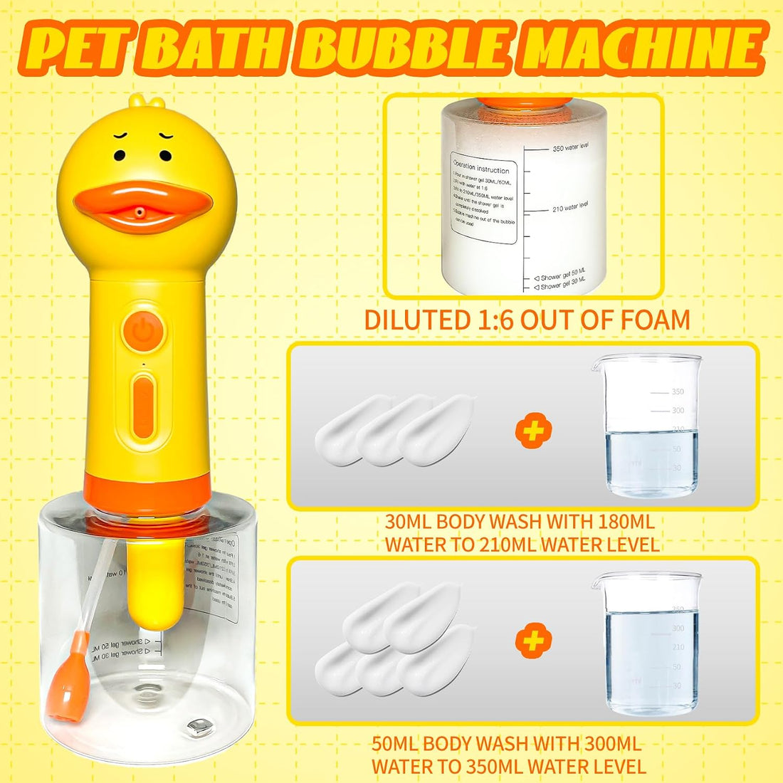 Dog Shampoo Frother,Pet Bath Brush