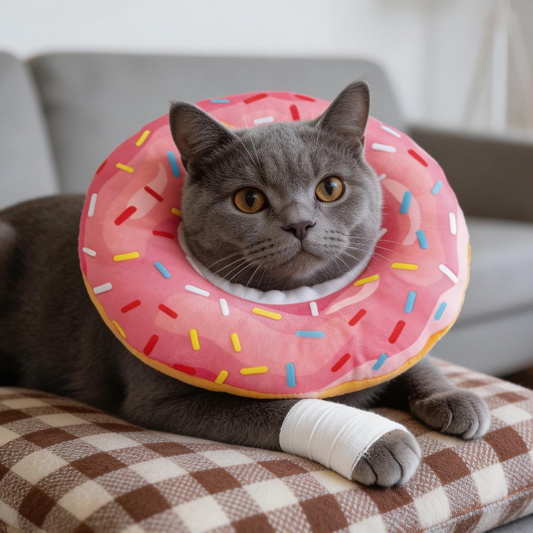 Soft Cat Elizabeth Collar Donut Anti-Licking Care for Small Cats
