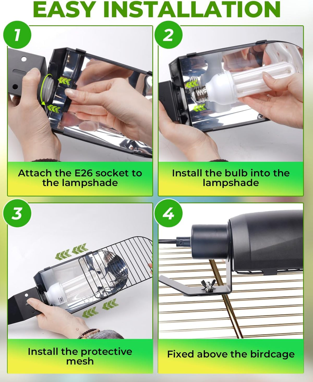 GlowUp UVB 2.4 Bird Cage Light Combo Kit, 20W UVB Bird Light Bulb
