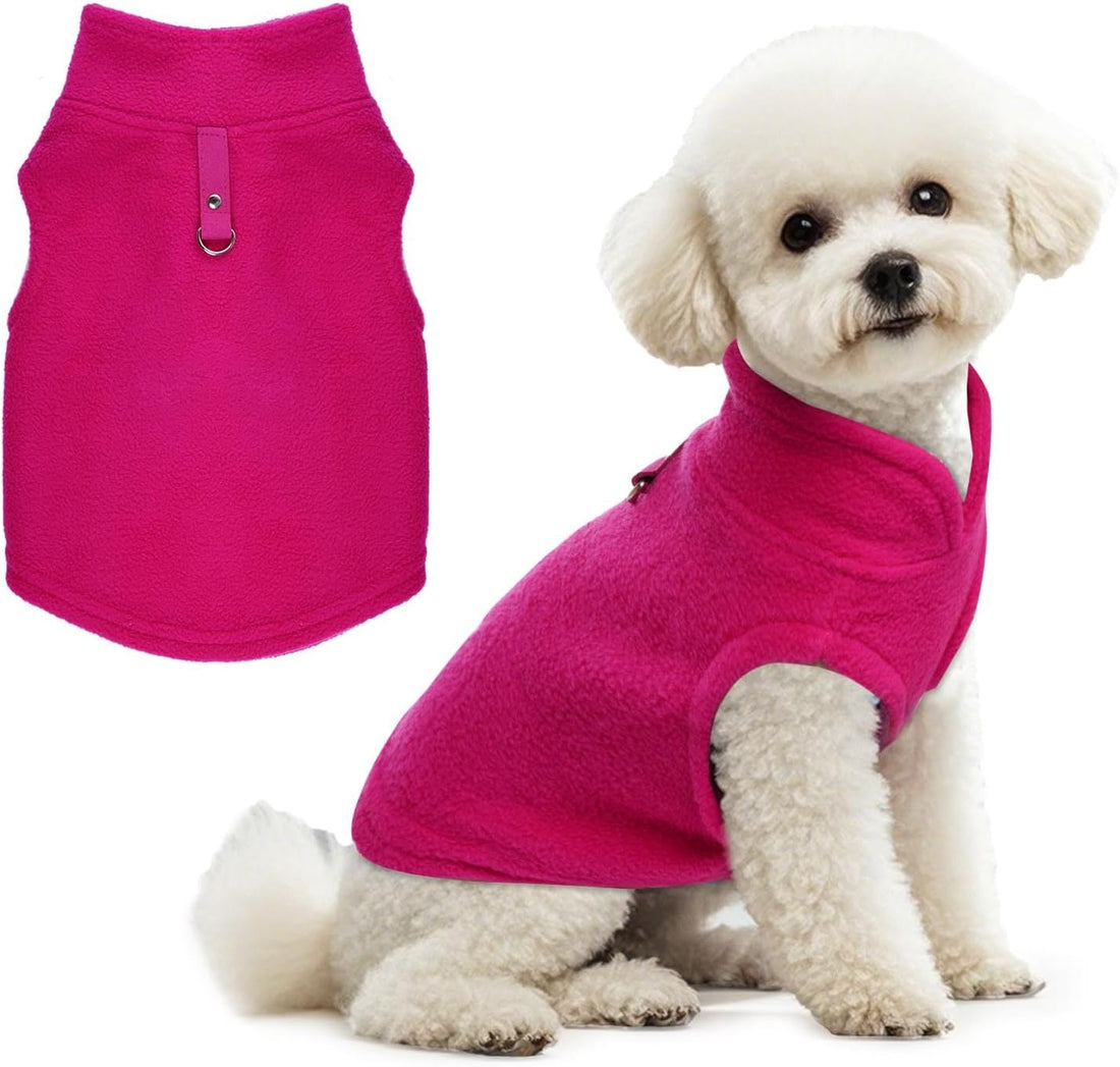 Rbenxia Dog Sweater with Leash Ring Dog Winter Fleece Outfit