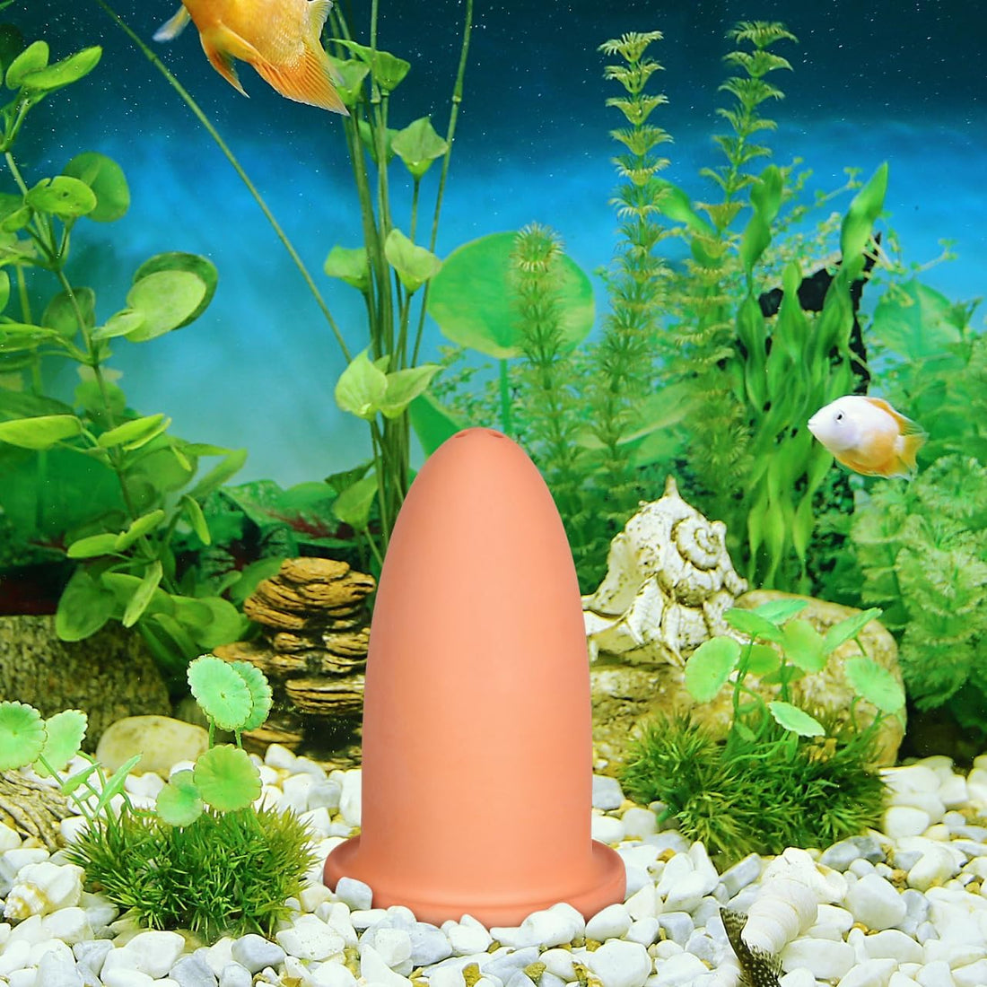 Sosoport Angelfish Spawning Cone Pottery Clay Light Brown