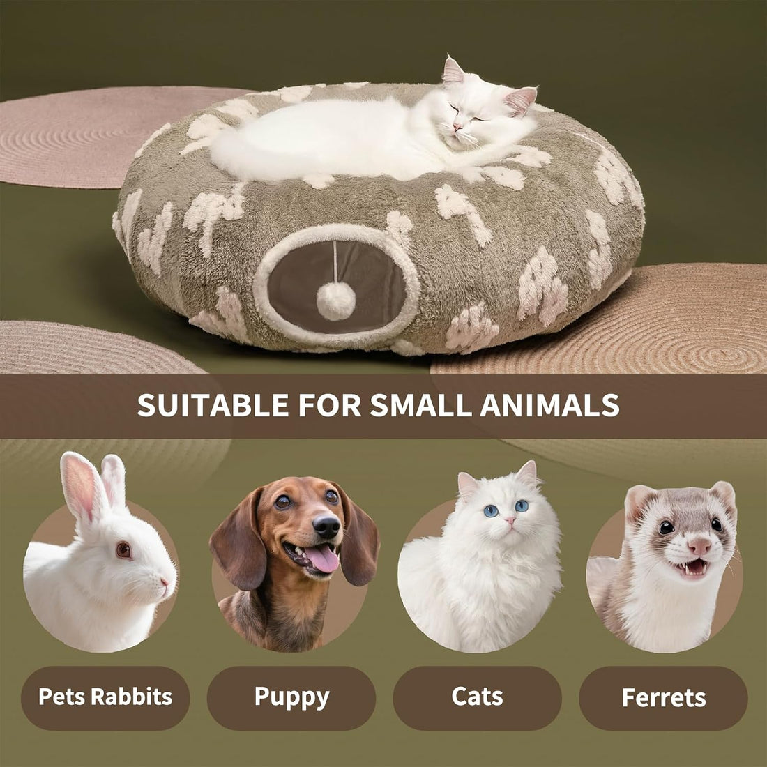 Pesen Cat Tunnel Bed with Soft Cushion