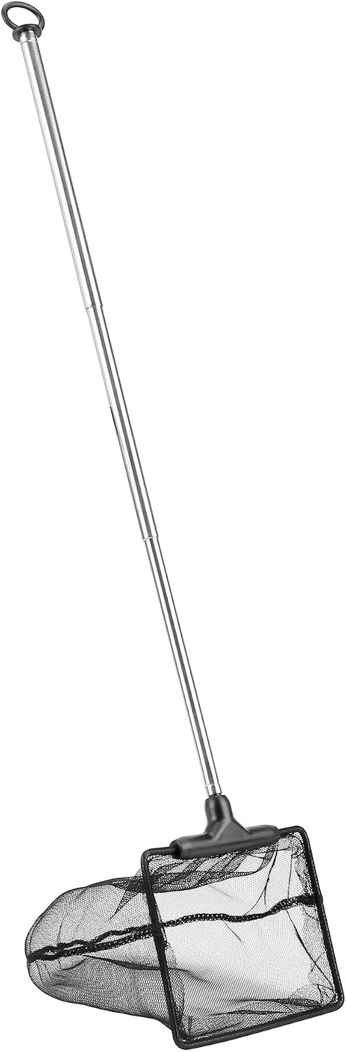 Lpraer Aquarium Fish Net with Extendable Stainless Steel Long Handle