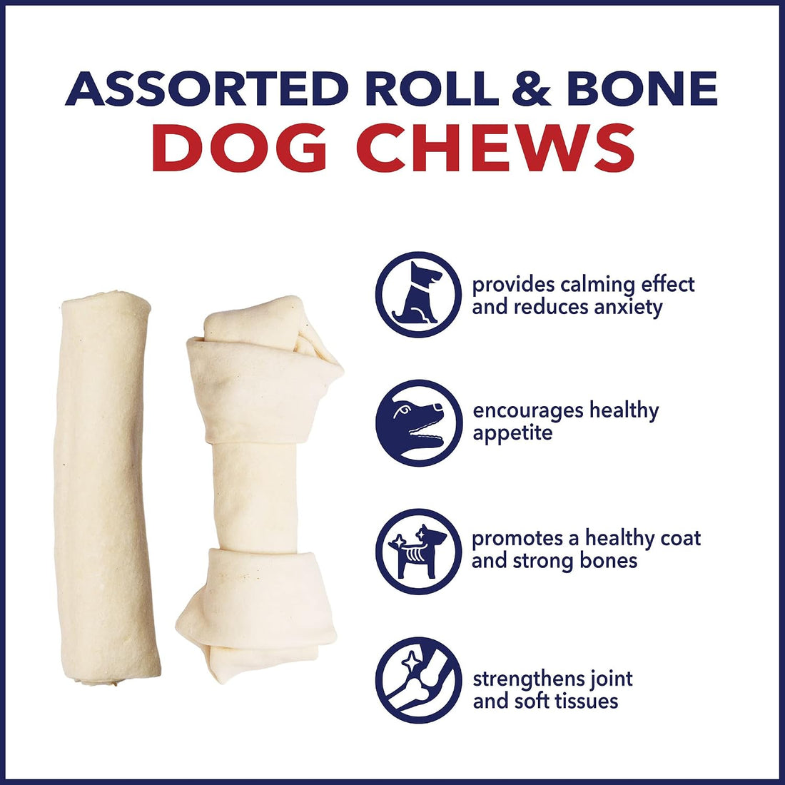 Pet Factory 100% Made in USA Beefhide 6-7" Assorted Dog Chew Treats