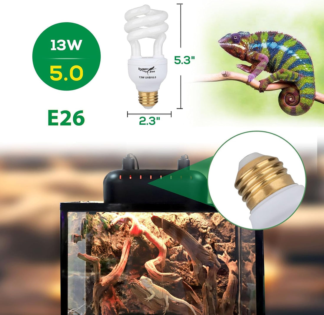 UVB Bulb for Reptiles, 5.0 13W UVB Light for Reptiles