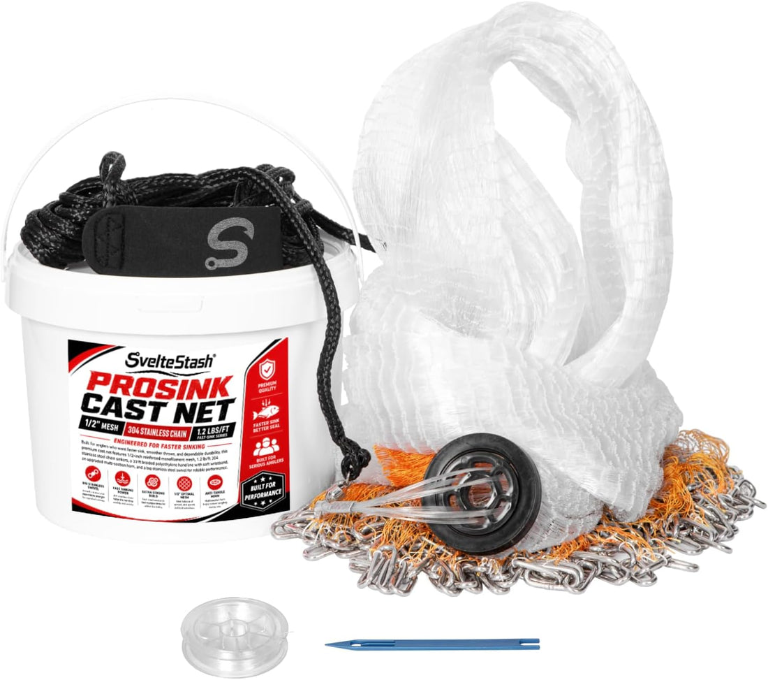 1.2 lb/ft Chain Cast Net, Throw Net with 304 Stainless Steel Chain