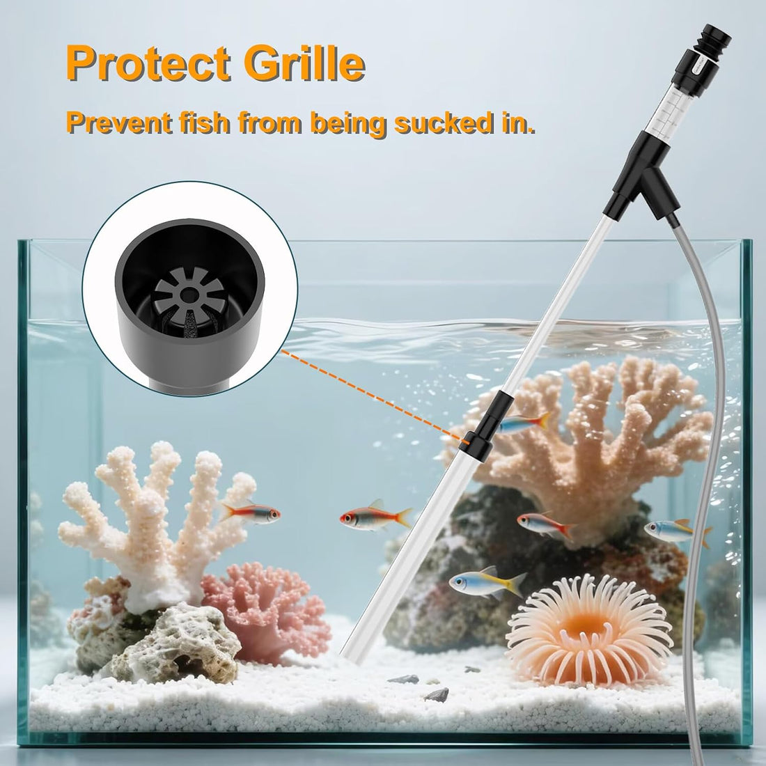 Carefree Fish Aquarium Gravel Vacuum & Precision Suction Nozzle