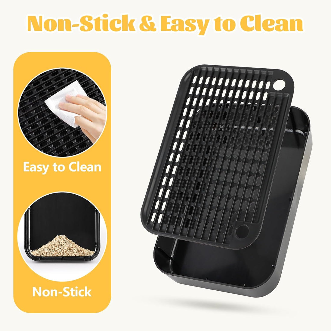 Bartuke Litter Box Step, Cat Step/Ramp/Catcher with Filter Function