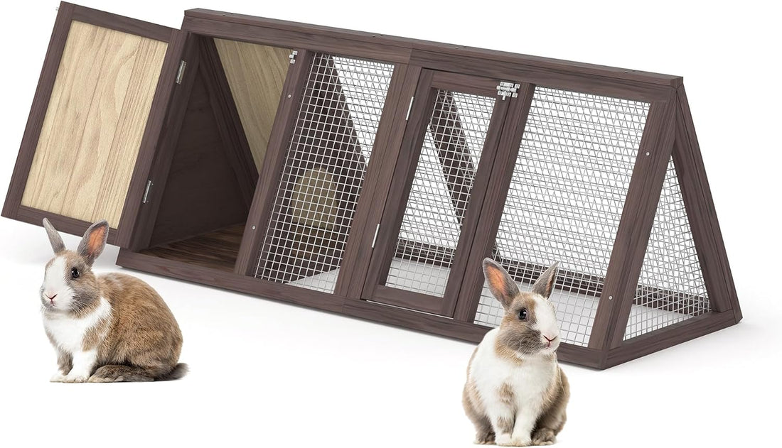 Outdoor Chicken Coop Wooden A-Frame Small Animal Coop Rabbit House