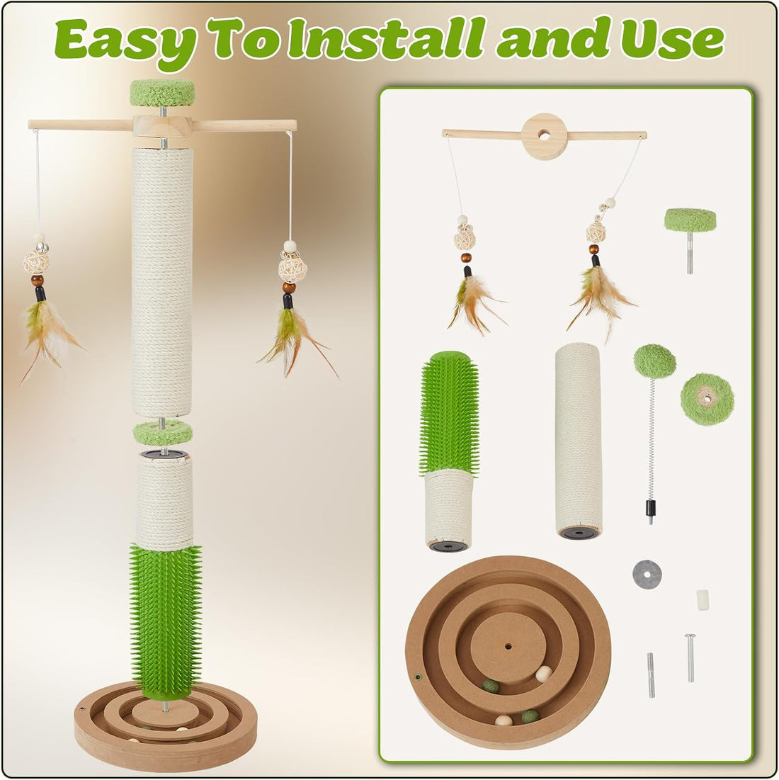 25.79" Cat Scratching Post Tower for Kittens