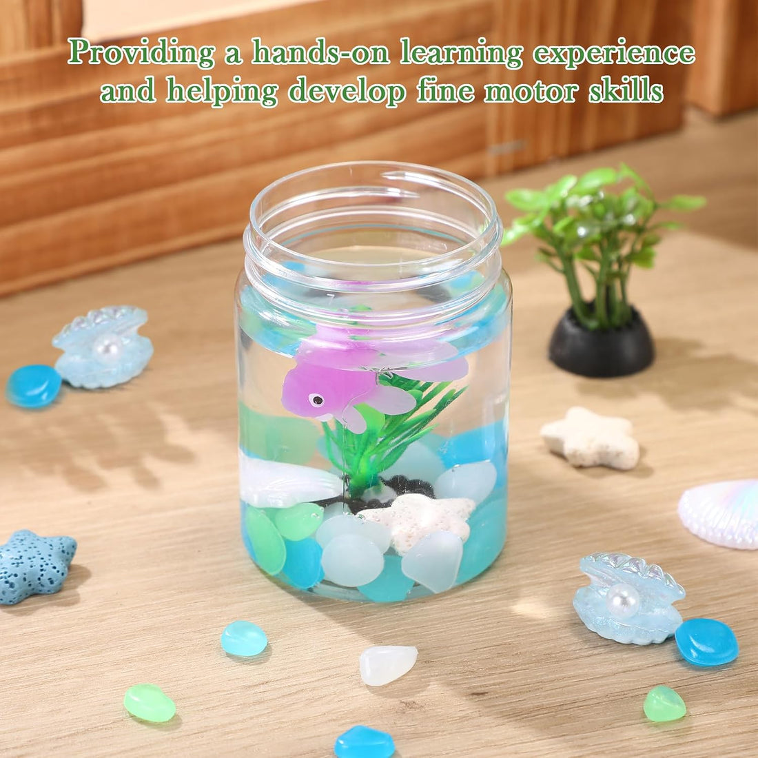 FoldTier 12 Sets Fishbowl Craft Kit with Plastic Fish Bowl Fake